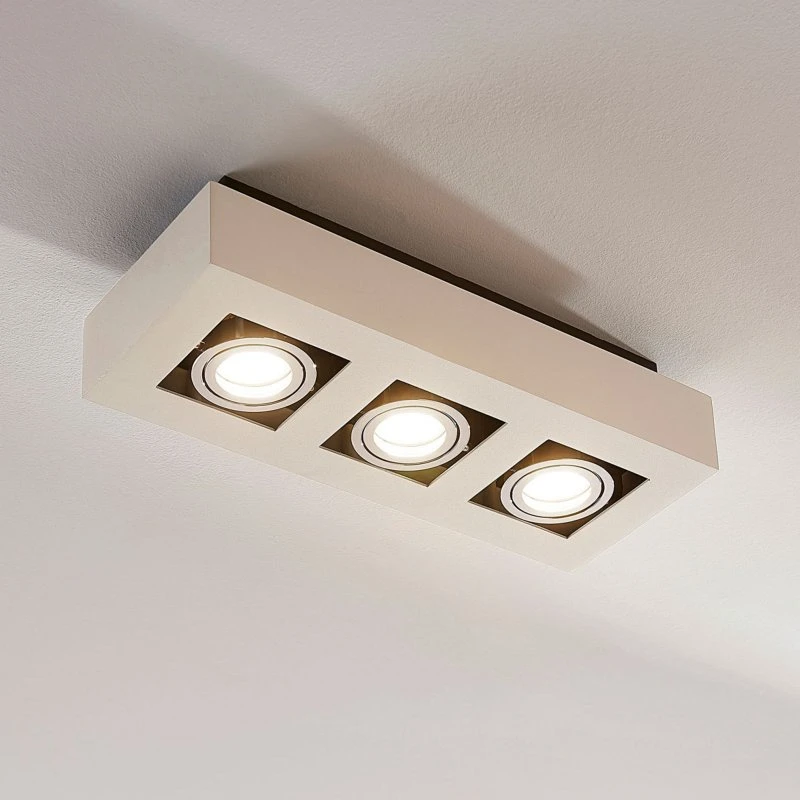 Arcchio Lámpara de Techo Vince 3 Luces Blanca - Diseño Angular