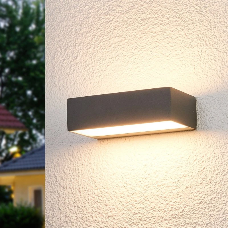 Lucande Lissi Aplique Exterior LED IP54 Gris Antracita