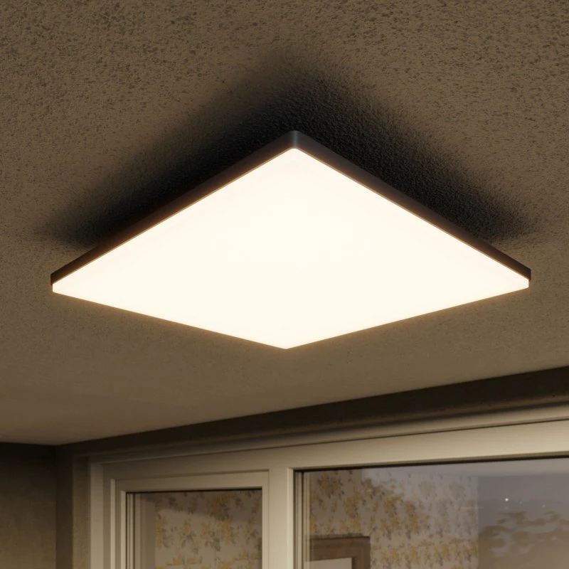 Lucande Lámpara de Techo Exterior Henni Gris Oscuro/Blanco