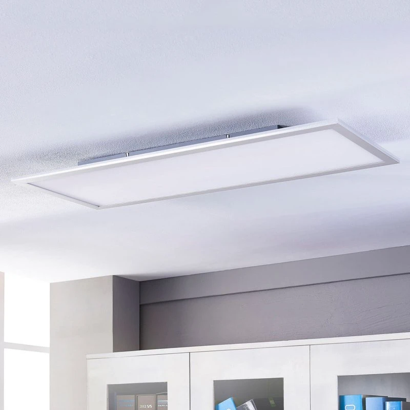 Lindby Livel Lámpara LED de Techo 4000K 120x30cm Plata