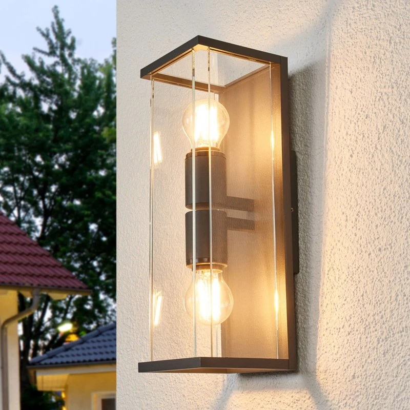 Lucande Annalea Aplique Exterior Up/Down Gris Oscuro IP54