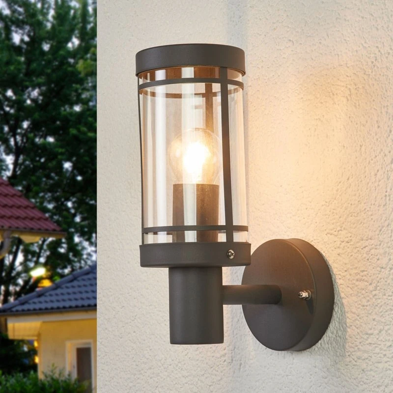 Lindby Aplique de Pared Exterior Djori - Gris Grafito - Acero Inoxidable