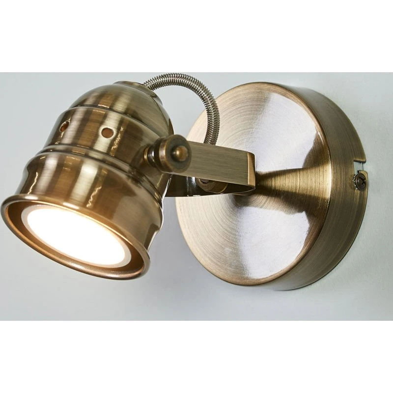 Lindby Foco de pared Leonor, Latón Antiguo, Ajustable, GU10