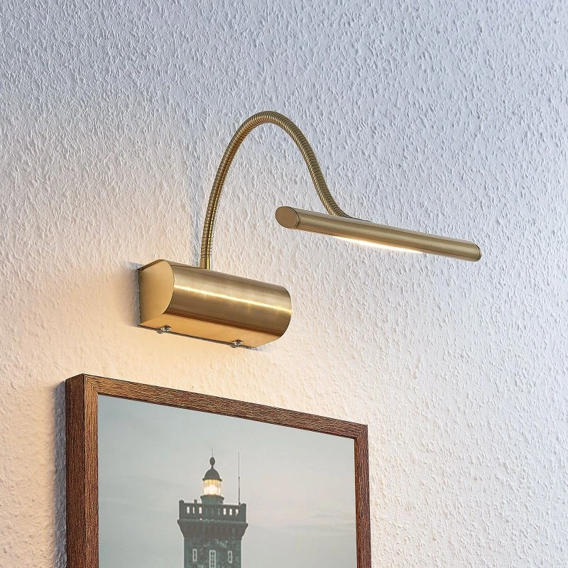 Lindby Aplique de Pared LED Rakel - Latón Dorado con Brazo Flexible