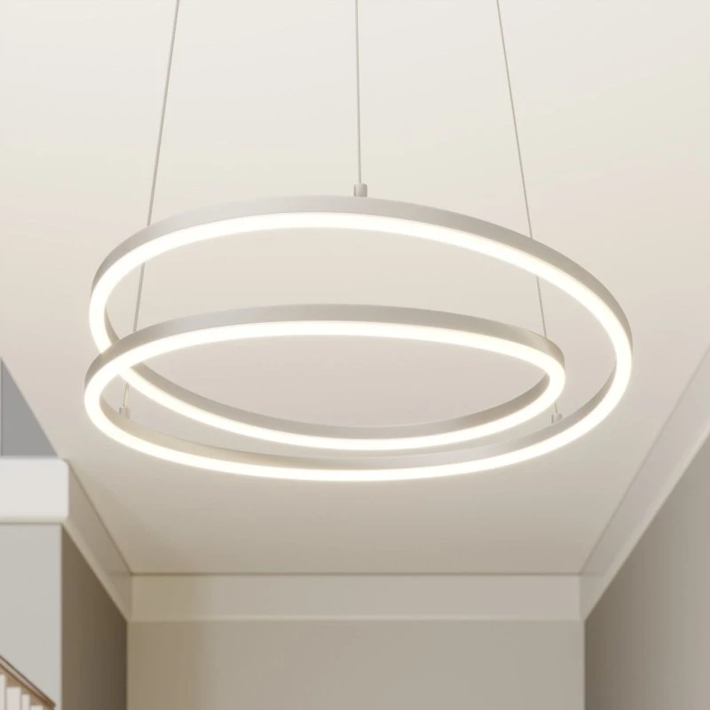 Lámpara colgante LED Lindby Davian, Níquel, 49 cm, Atenuable