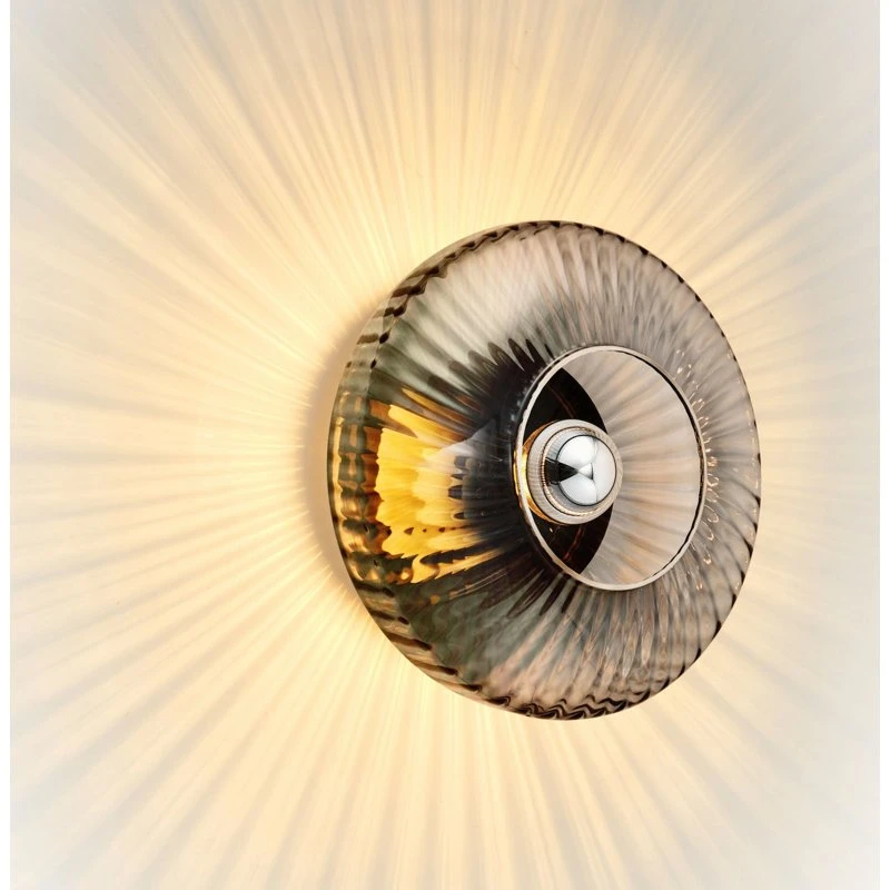 Design By Us Aplique de Pared New Wave Optic Ahumado Ø26 cm