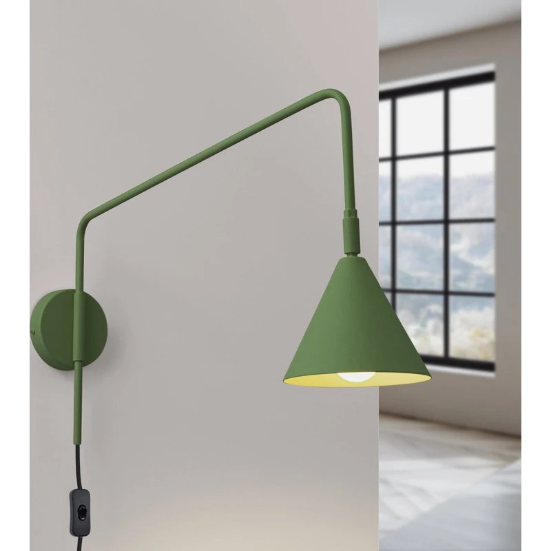 Sollux Lighting Aplique de Pared LYS Verde Oliva Ø 14 cm