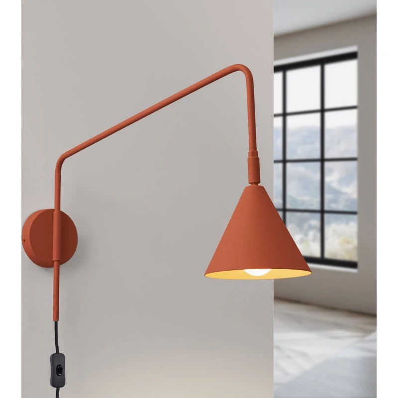 SOLLUX LIGHTING Aplique de pared LYS, ocre, Ø 14 cm, acero, E14
