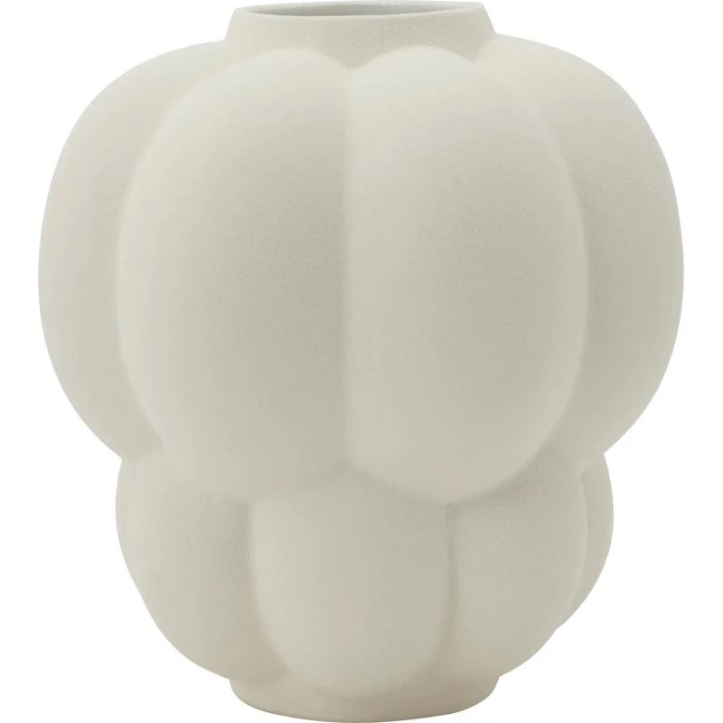 AYTM Jarrón Uva de Cerámica Blanca - Diseño Curvo Elegante