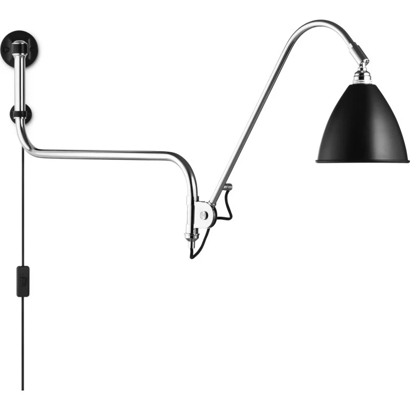 GUBI Lámpara de pared Bestlite BL10 Negro-Cromo