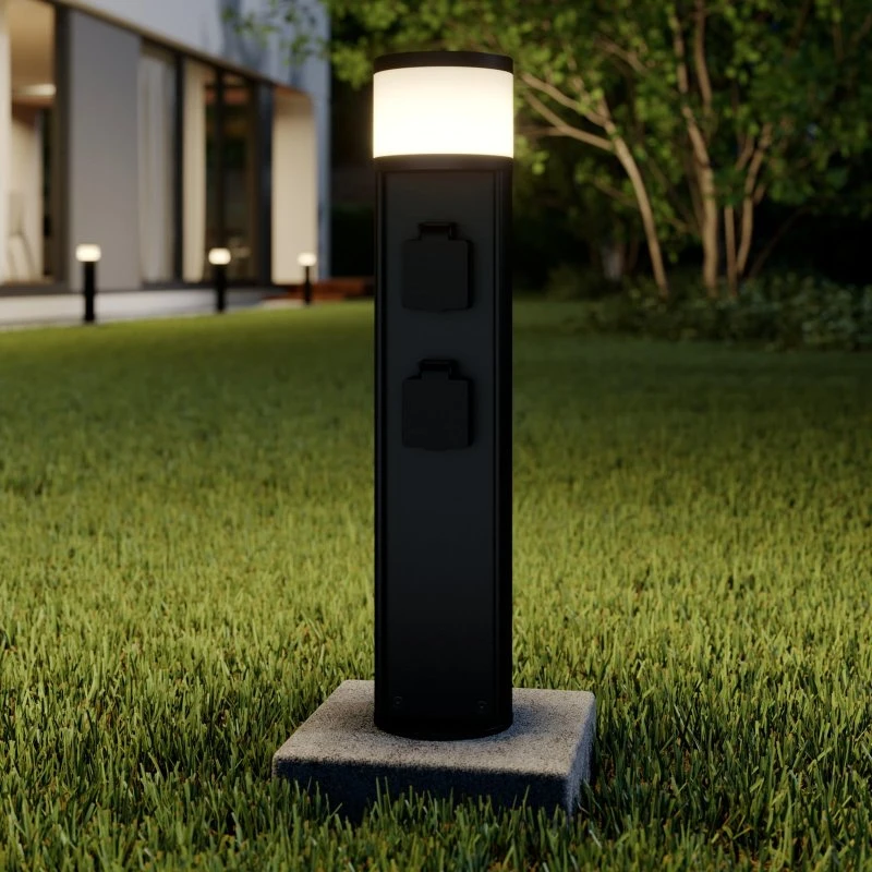 Lámpara LED de jardín Lucande Corban Antracita con 2 Enchufes