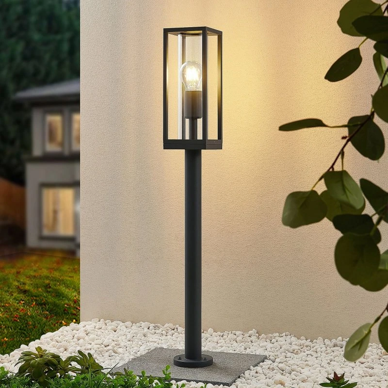 Lámpara de jardín Lindby Giavanna H80 gris oscuro