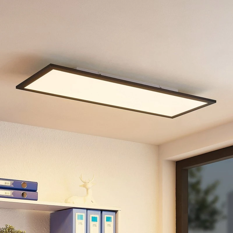 Lindby Lámpara de Techo LED Nelios 4000K 80x30cm Negro