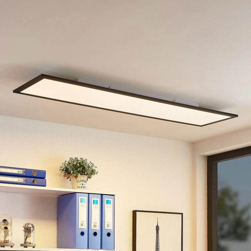 Lindby Lámpara de Techo LED Nelios 120x30 cm 4000K Negro