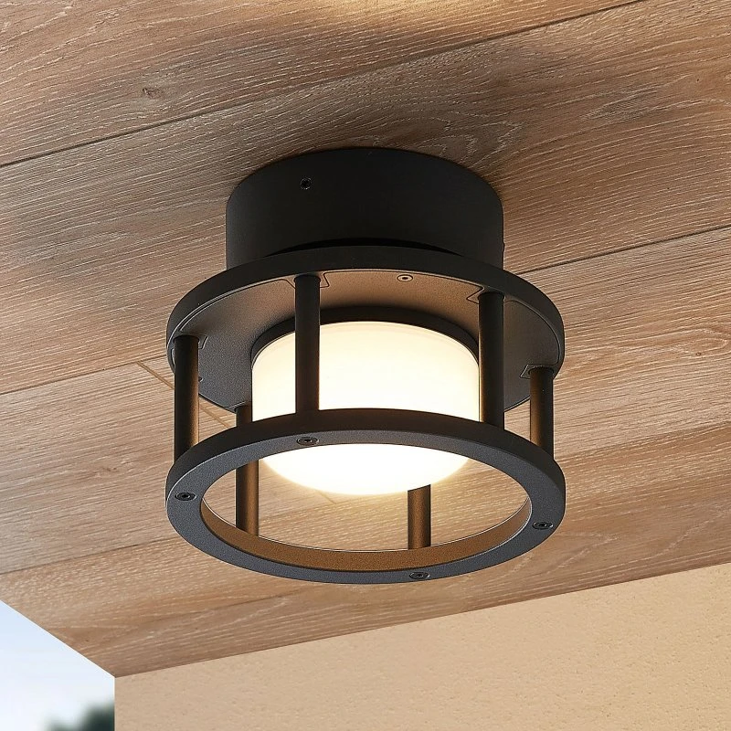 Lucande Lámpara de Techo Exterior Berenike - Gris Oscuro - Aluminio