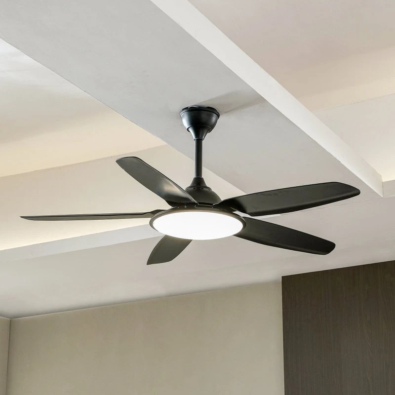 Lucande Divian Ventilador de Techo LED Negro con CCT y Silencioso