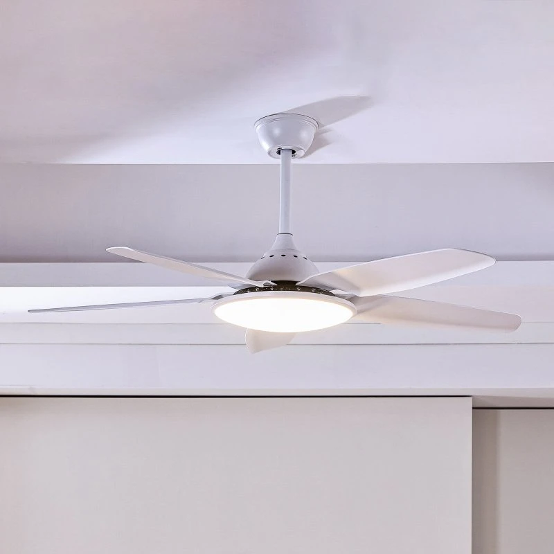 Ventilador de techo LED Lucande Divian, blanco, silencioso, CCT