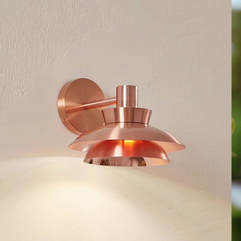 Lucande Aplique de exterior Thais - Acero inoxidable color cobre