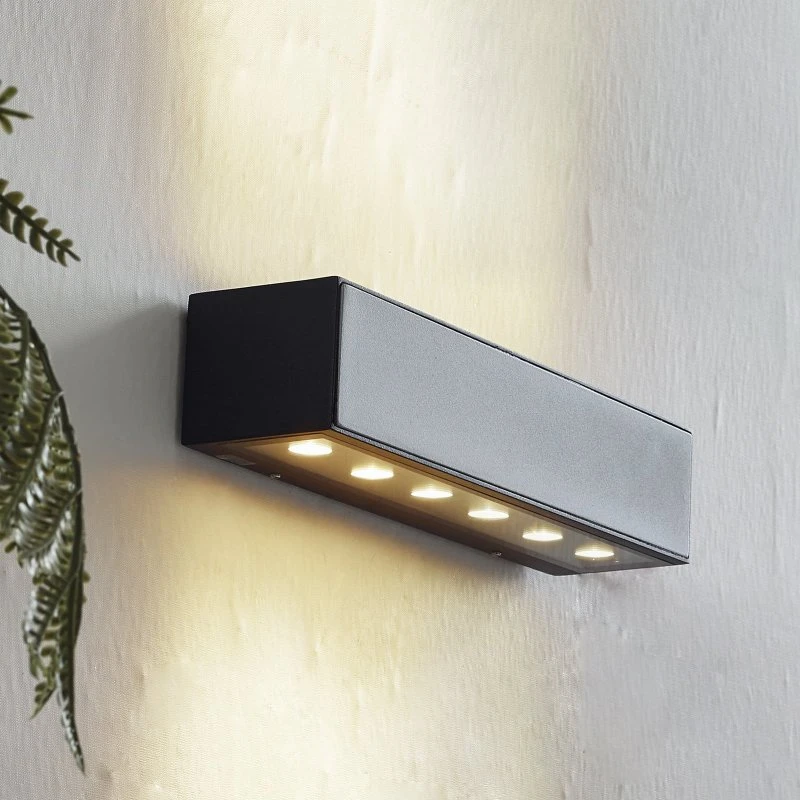 Lucande Aplique LED Exterior Selim Negro 30 cm