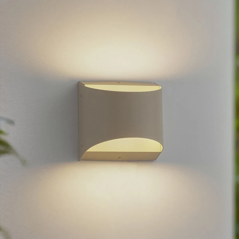Lindby Lenore Aplique LED Exterior Beige 13,5 cm