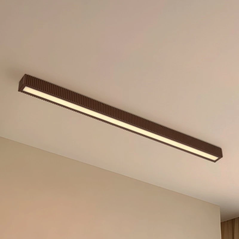 Plafón LED Lucande Emara, Roble Oscuro, Atenuable, 100 cm