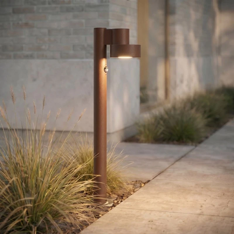 Lucande Elune Bolardo Luminoso LED Marrón con Sensor IP44 77cm
