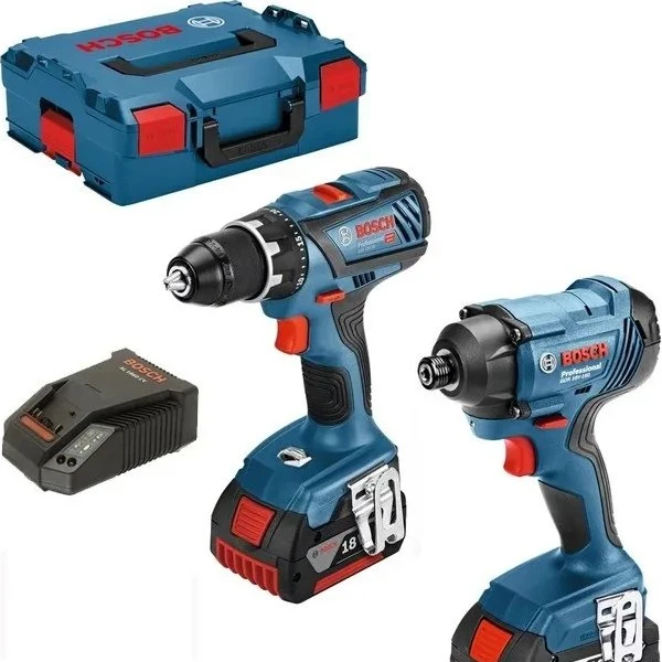 Bosch Professional GSR 18V-28 + GDR 18V-160 Kit con 2 Baterías 4.0 Ah