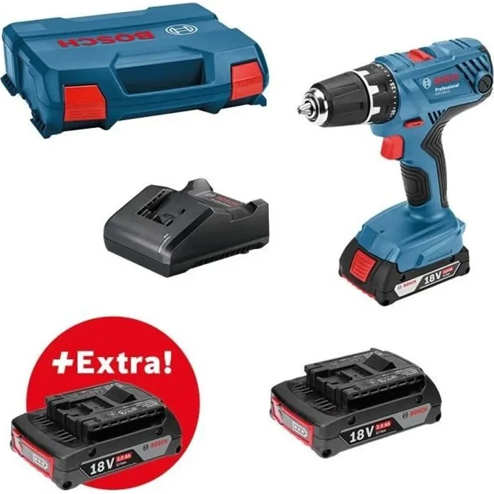 Bosch GSR 18V-21 + 3 Baterías 2.0Ah + Cargador