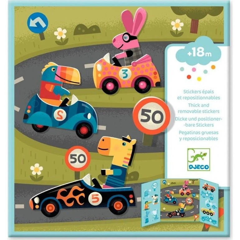 Djeco Pegatinas Reutilizables Los Coches