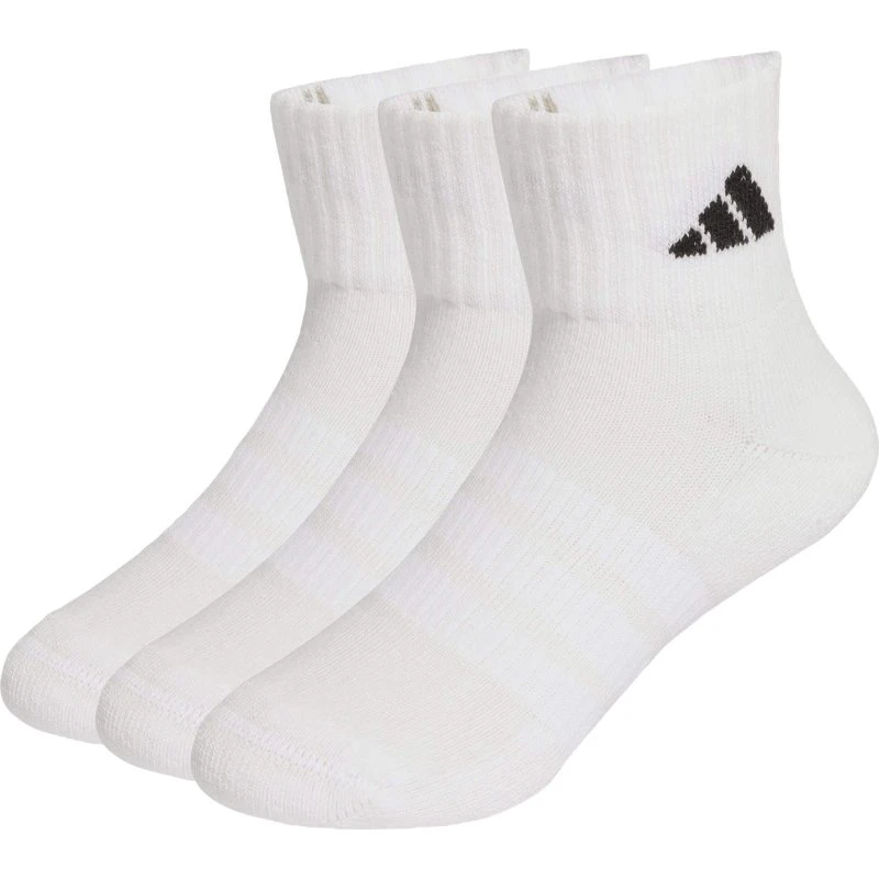 Adidas Calcetines Acolchados para Niños (Pack de 3) - Negro/Blanco