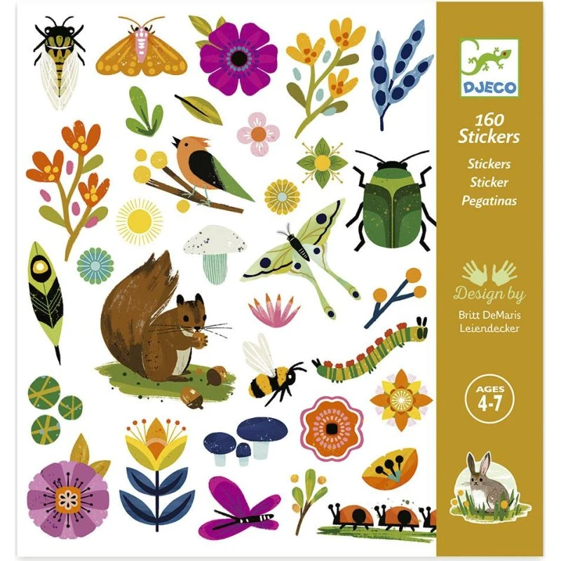 Djeco Pegatinas Jardín 160 unidades
