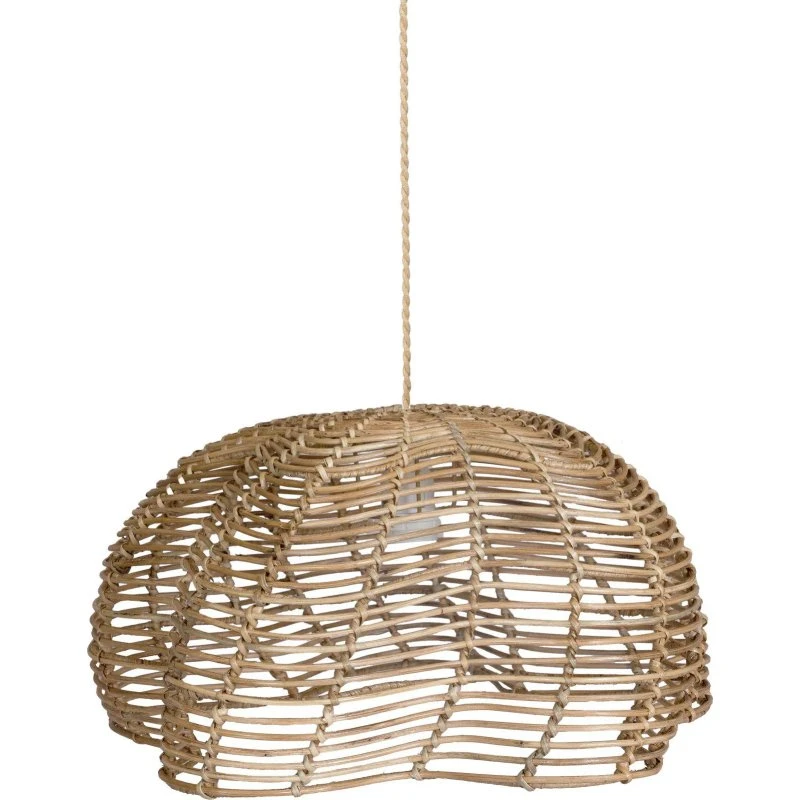 PR Home Lámpara colgante Mayla de ratán, color madera, Ø 43 cm