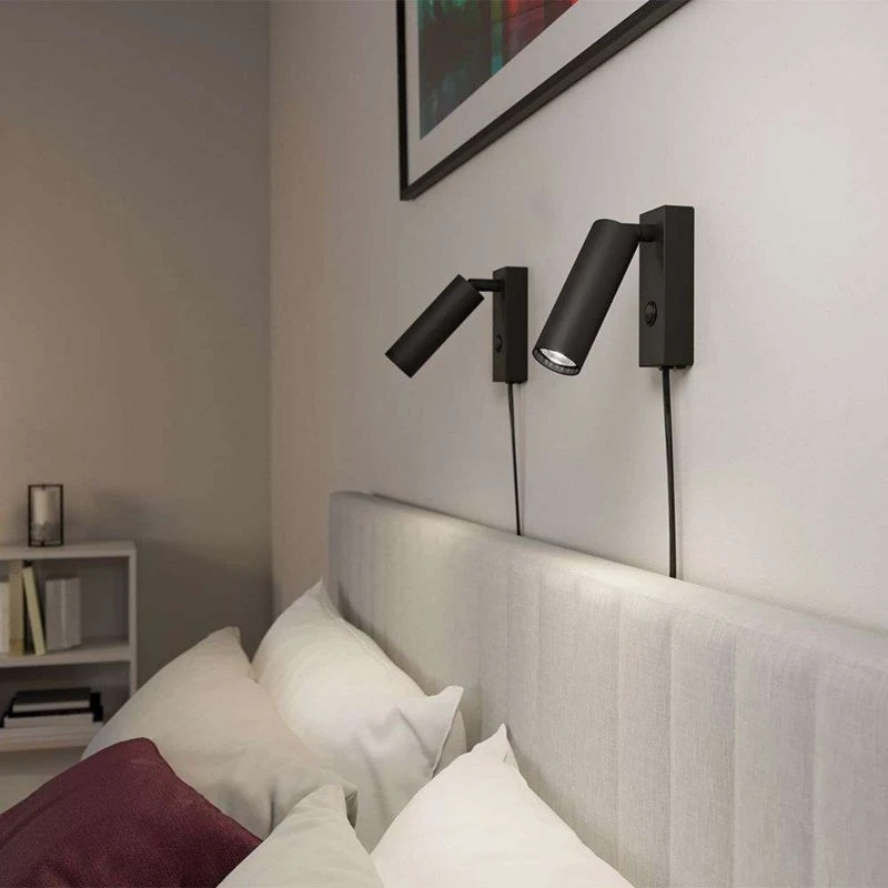 Herstal Aplique de Pared Pipeline Negro Mate
