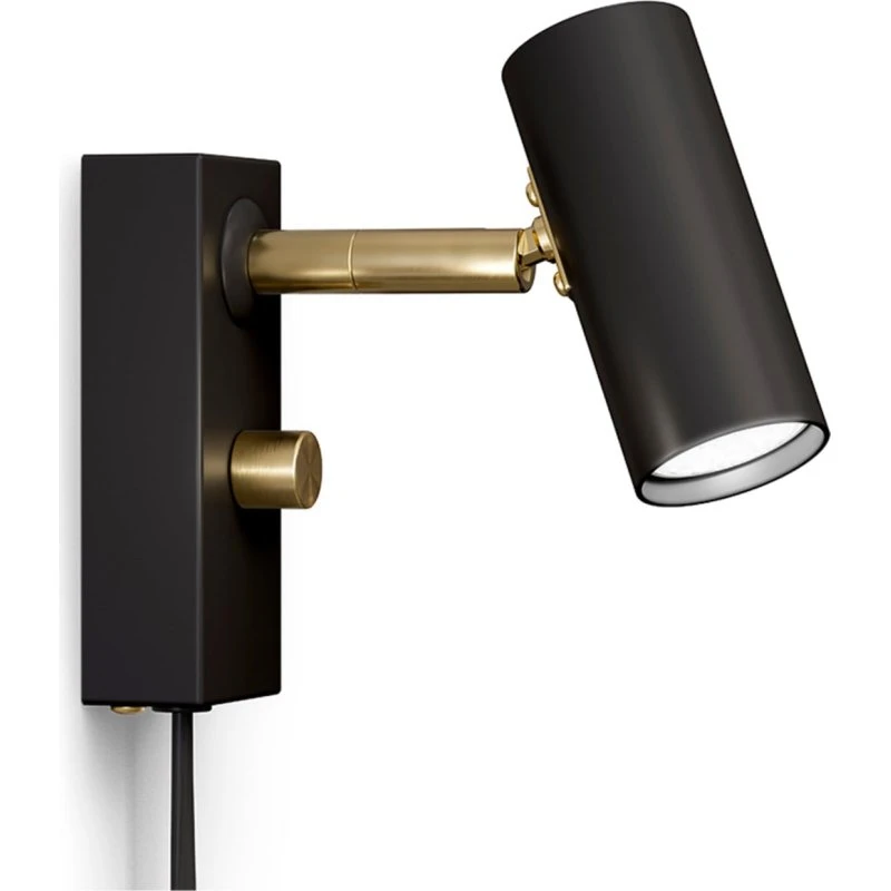 Belid Aplique de Pared Cato Negro Mate y Latón