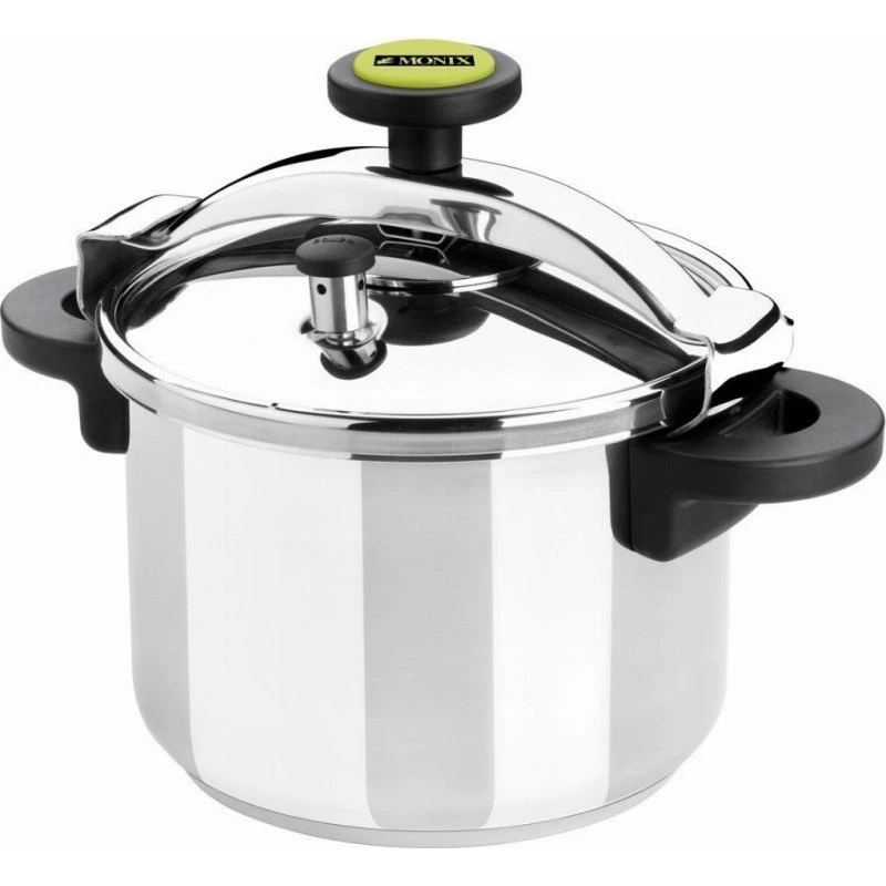 Olla a Presión Monix Classica 6 L - Acero Inoxidable y Negro
