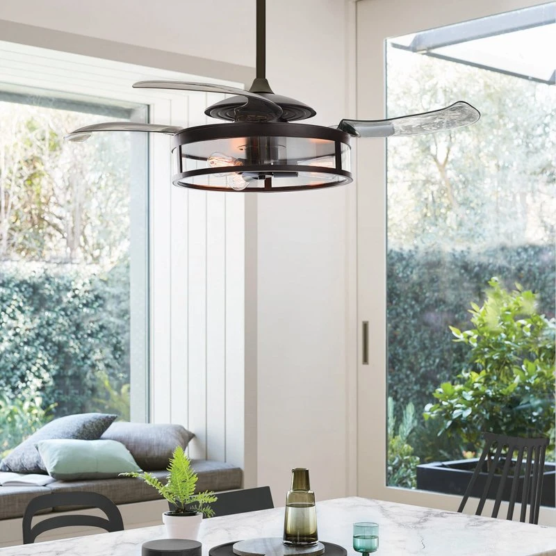Beacon Lighting Fanaway Classic Ventilador de Techo Negro con Luz