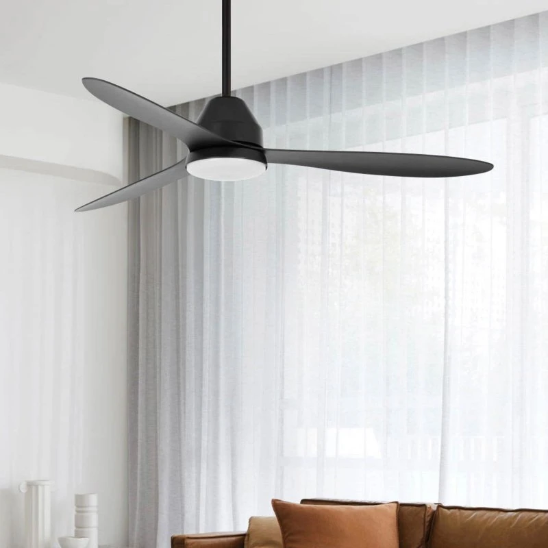 Ventilador de techo Whitehaven Beacon Lighting con luz, negro y silencioso