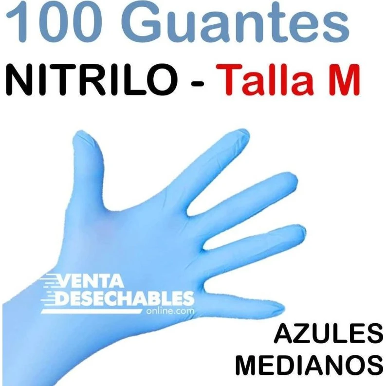 ALBA Guantes Nitrilo Azul Sin Polvo Talla M 100Uds