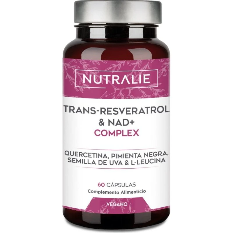 Nutralie Trans Resveratrol y NAD+ Complex con Quercetina, 60 Cápsulas
