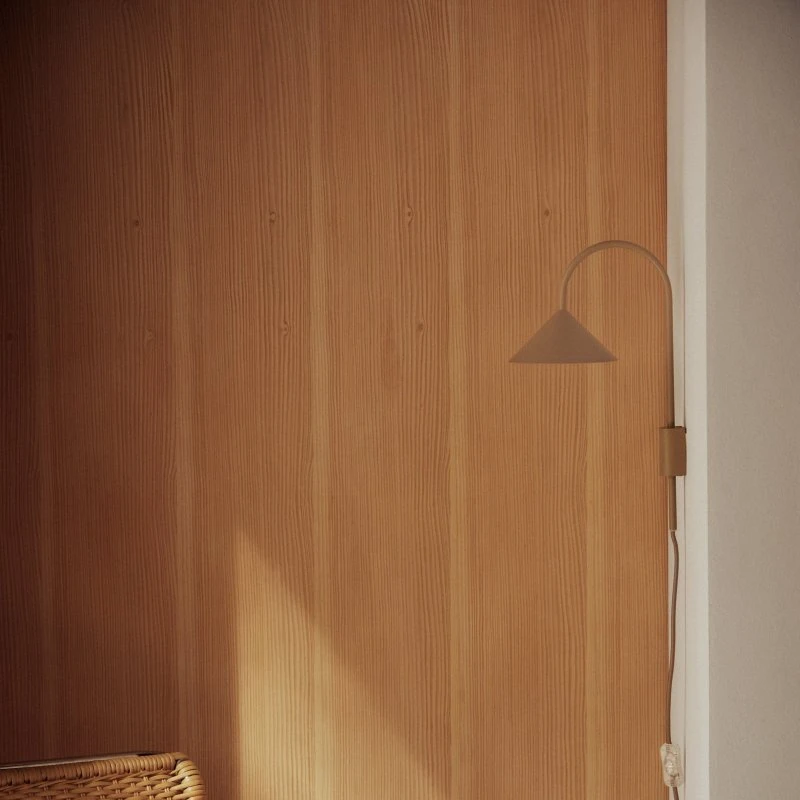 FRANDSEN Aplique de pared Grasp gris arena, 40 cm, con enchufe