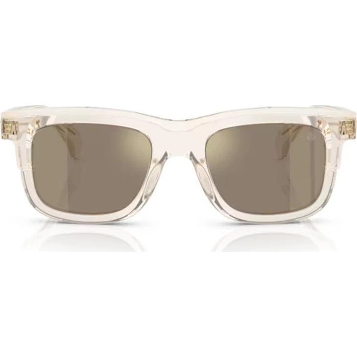 Moncler ME6004 Gafas de Sol Cuadradas Unisex Blancas con Lente Marrón