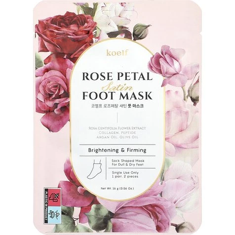 Koelf Mascarilla Satinada para Pies con Pétalos de Rosa - 1 par
