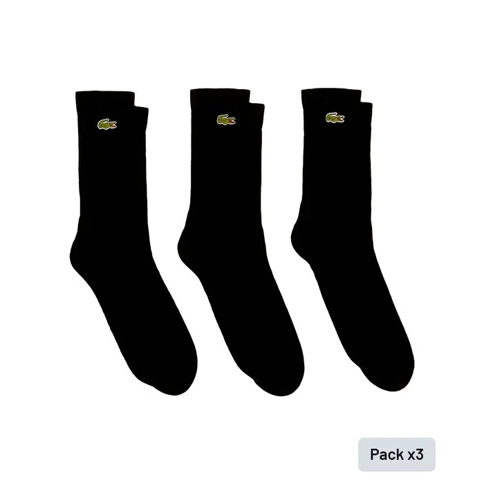 Lacoste Classic Sport Calcetines Negros (Pack de 3) - Talla 39-42