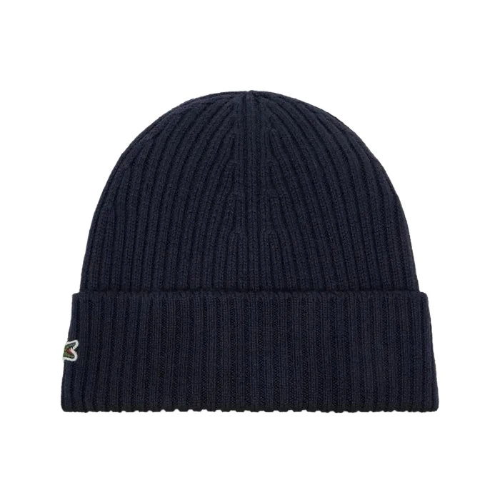 Gorro Lacoste Azul Marino en Lana con Logo Bordado