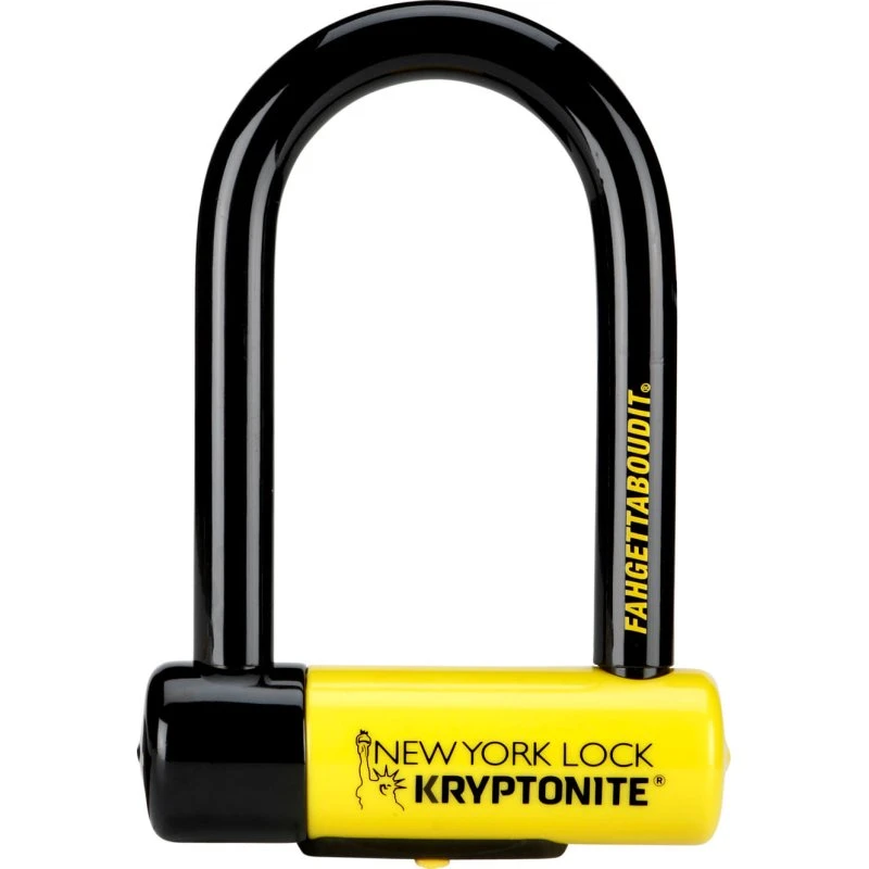 Kryptonite New York Fahgettaboudit Mini D Lock 18mm Negro/Amarillo