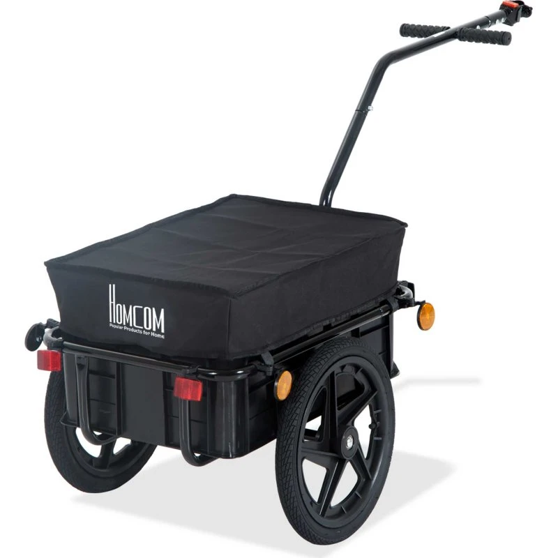 HOMCOM Remolque Bicicleta 40 kg, Negro
