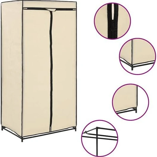 vidaXL Armario Crema 75x50x160 cm