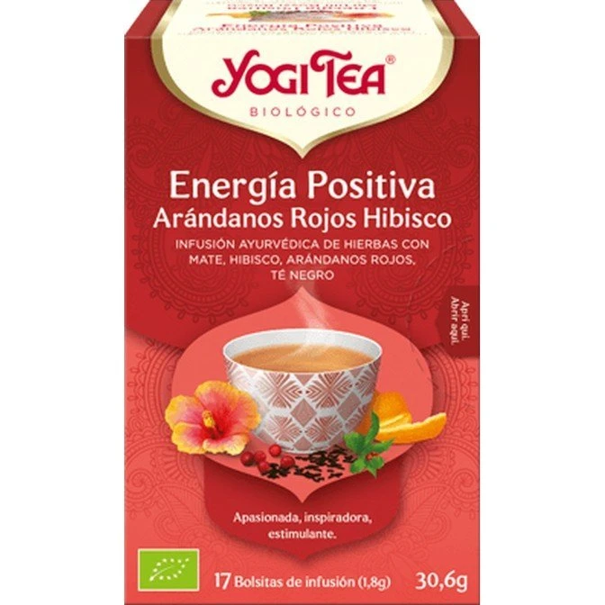Yogi Tea Infusión Ecológica Energía Positiva Hibisco y Arándanos