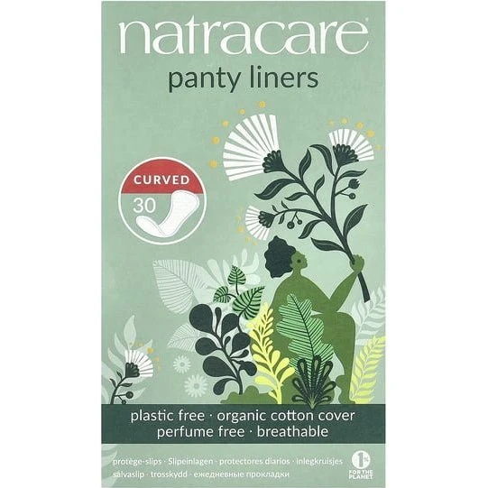 Natracare Salvaslip de algodón ecológico curvado - 30 unidades