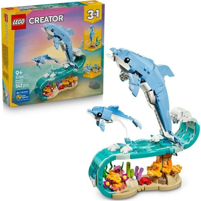 LEGO Creator 3en1 Animales Marinos: Delfines Hermosos 31385